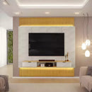 Painel ripado de 2,29x2,40 de altura 100% MDF com LED para TV de até 75 polegadas