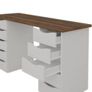 Escrivaninha 10 Gavetas Due Artany Nogal/Branco