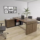 Mesa Escrivaninha de Escritório em L com 01 Porta Tamburato cor 01