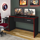 Mesa Escrivaninha Computador Gamer Artely C/ 1 Gaveta Preto/Vermelho