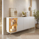 Buffet 4 portas com pés metálicos e LED de 1,79