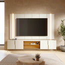 Conjunto bancada de pés metálicos e painel de 2,40 com LED para TV de até 75 polegadas cor 02