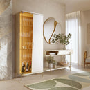 Cristaleira duas portas com LED e pés metálicos