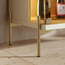 Cristaleira duas portas com LED e pés metálicos