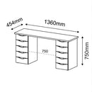 Escrivaninha 10 Gavetas Due Artany Nogal/Branco