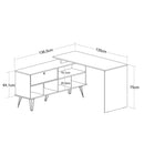 Escrivaninha em L pés metálicos 6133