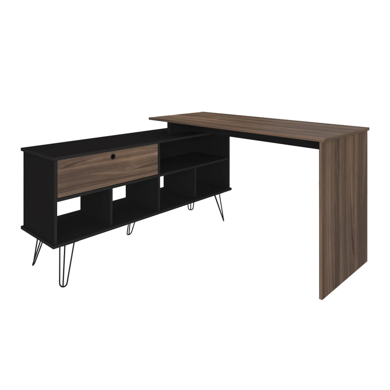 Escrivaninha em L pés metálicos 6132