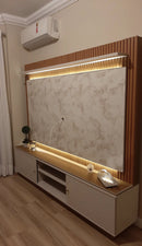 Home ripado para TV de 75" com duas portas de correr 2036 cor 01 Flex