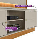 Home ripado para TV de 75" com duas portas de correr 2036 cor 01 Flex