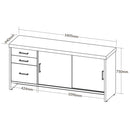 Balcão com gavetas e portas de correr em tamburato cor 02