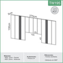 Cabeceira Cama Casal Estofada de 2,75m