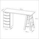 Escrivaninha 5 Gavetas Cavelete Artany Spirit Cor Nogal Com Preto