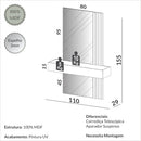 Aparador Suspenso 110cm 01 Gaveta 100% MDF cor 02
