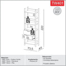 Closet 5 prateleiras e duas gavetas MDF cor 02